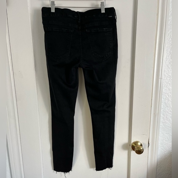 MOTHER Jeans The Looker Ankle Fray Style Guilty as Sin Wash Black Waist Size 28 - Picture 4 of 13